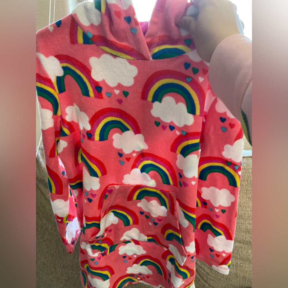 New boden rainbow pink
 towelling throw-on / girl 8-9years - Picture 2 of 5